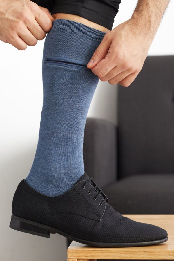 Calcetines largos de bambú unisex con bolsa oculta - Image 28
