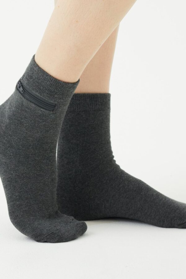Calcetines cortos de bambú unisex con bolsa oculta - Image 14