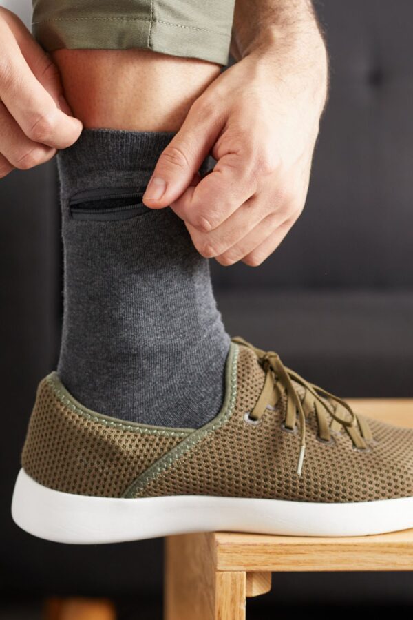 Calcetines cortos de bambú unisex con bolsa oculta - Image 11