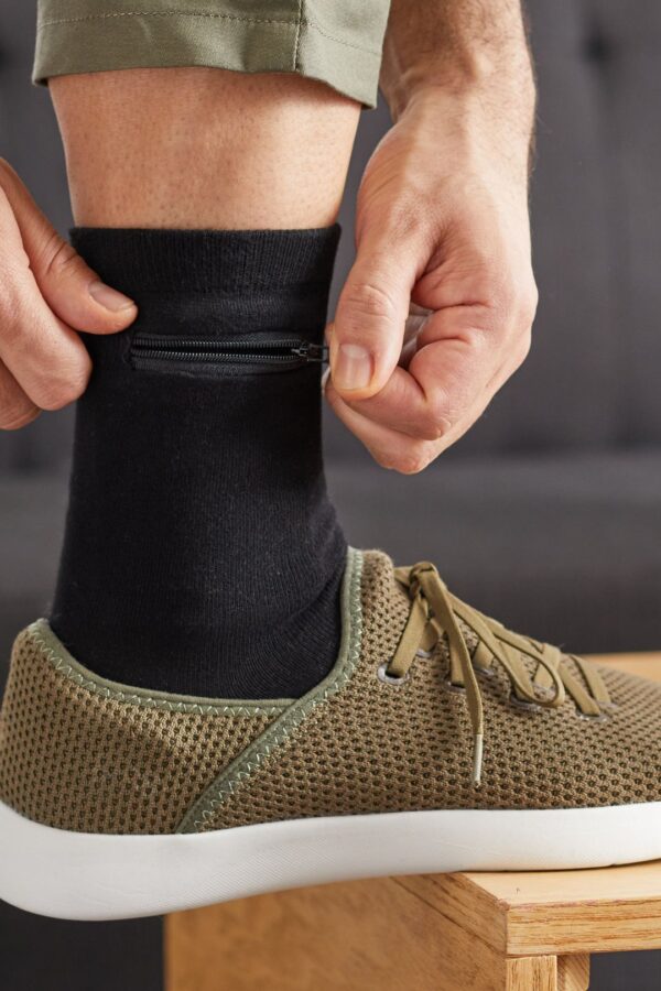 Calcetines cortos de bambú unisex con bolsa oculta - Image 24