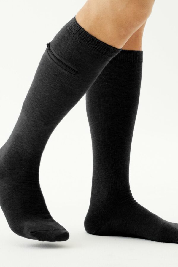 Calcetines largos de bambú unisex con bolsa oculta - Image 21