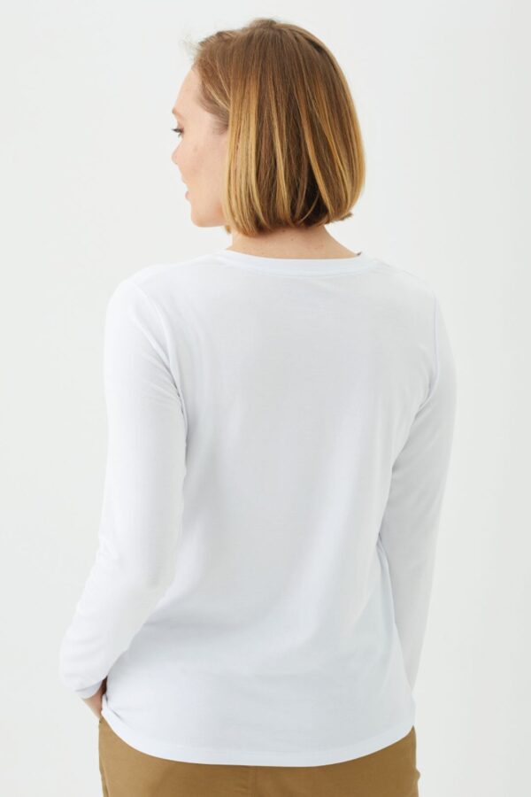 Playera Manga Larga Cuello en V para Mujer - Image 3