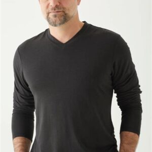 Playera Manga Larga Cuello en V para Hombre