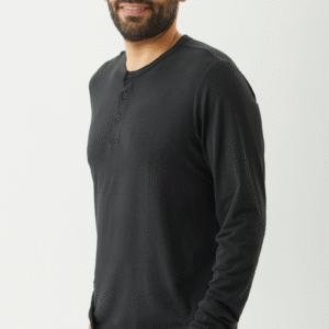 Playera Manga Larga Henley para Hombre