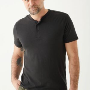 Playera Manga Corta Henley para Hombre